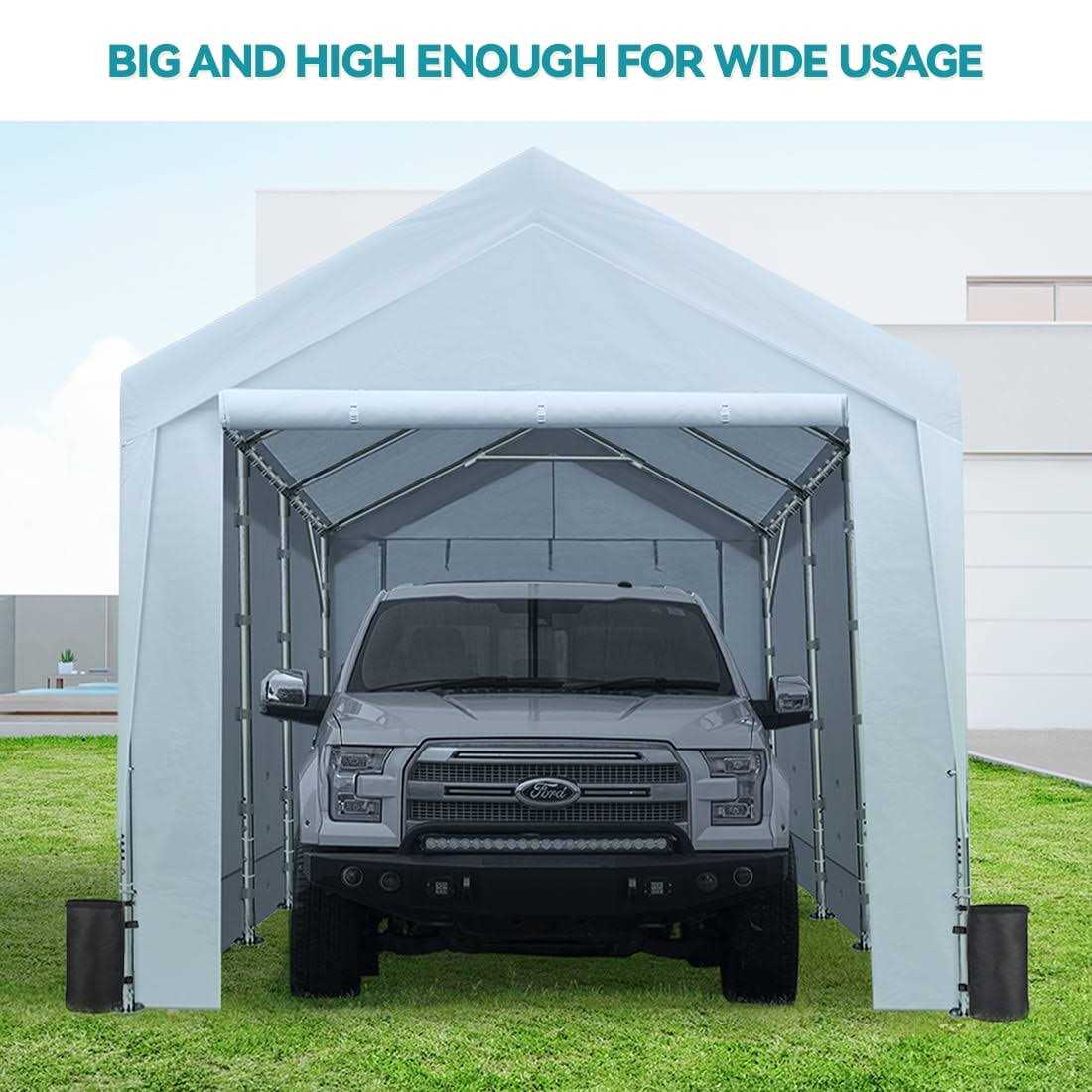 Advance Outdoor 10×20 ft Heavy Duty Carport Sidewalls and Doors