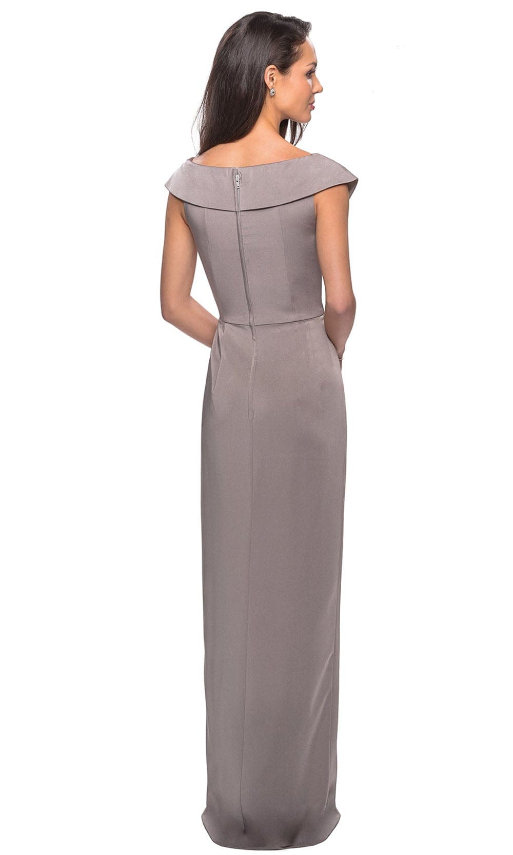 Ruched Cap Sleeved Long Jersey Dress