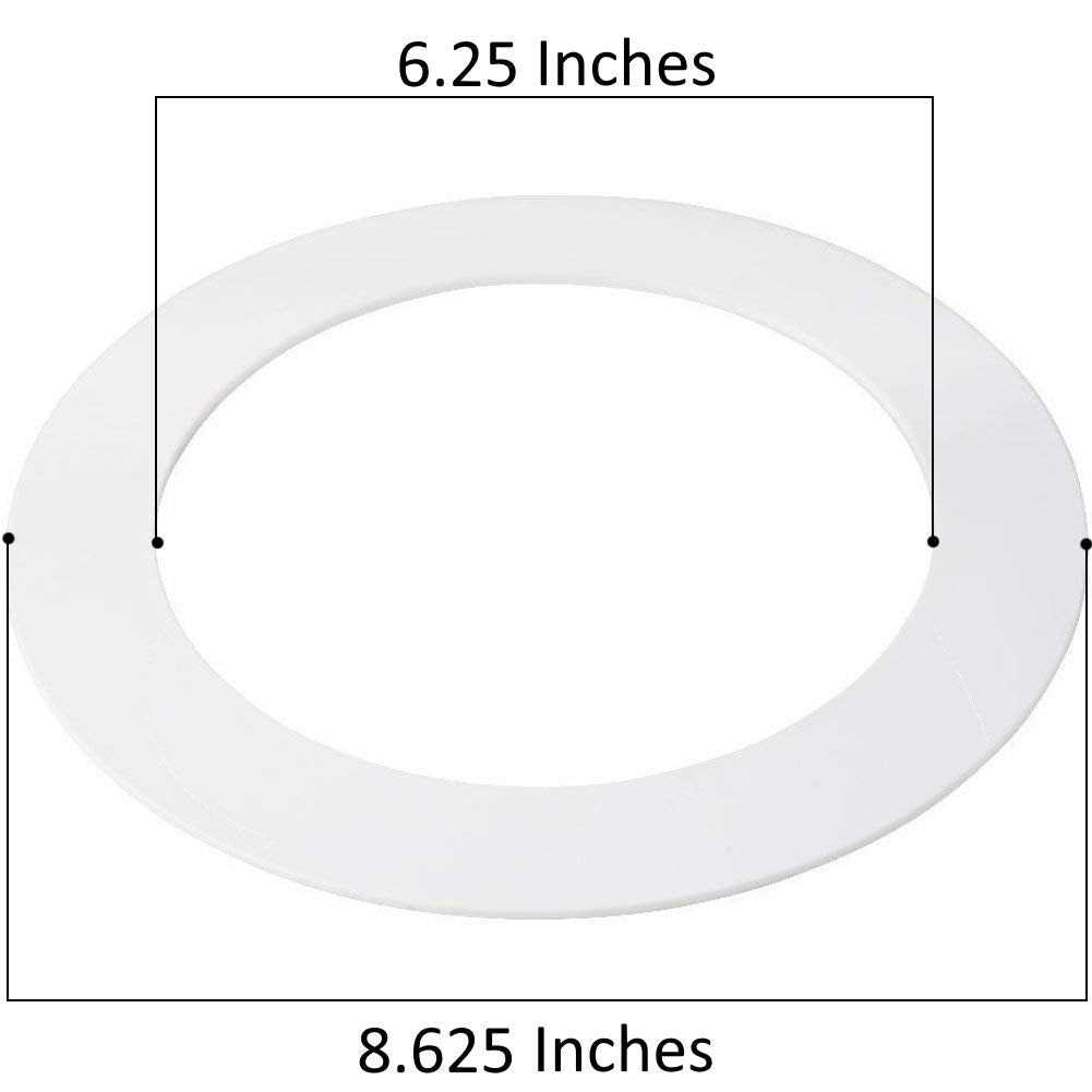 USGL 5 Pack Gloss White Goof Trim Ring for 8 Inch Recessed Can Lighting Down Light