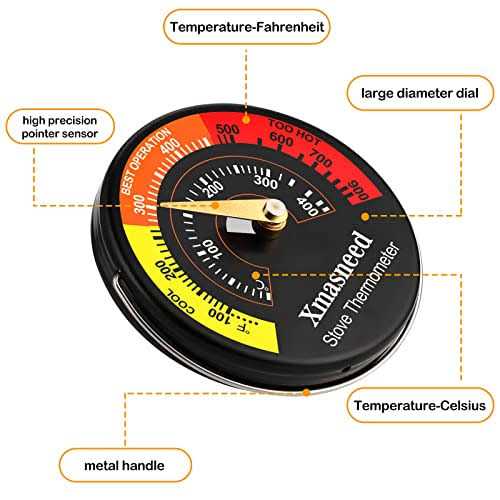 Xmasneed Wood Stove Thermometer Magnetic Oven Stove Temperature Stove Top Thermometer Fo