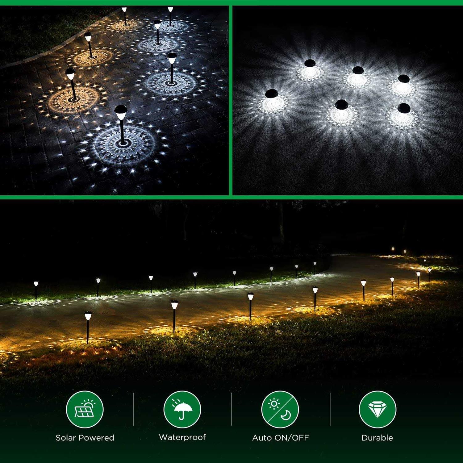 URAGO Super Bright Solar Lights Waterproof 10 Pack Dusk to Dawn Up to 12 Hrs Solar Powered
