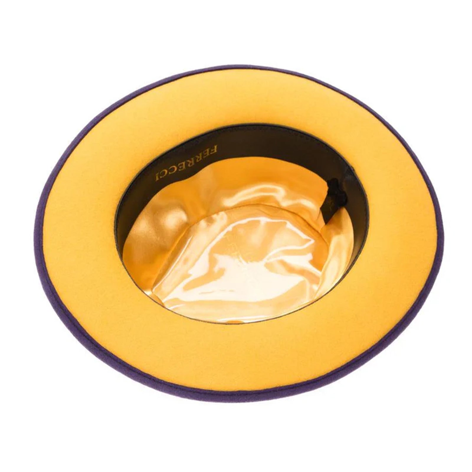 Men’s Classic Two Tone Fedora Dress Hat in Purple & Gold