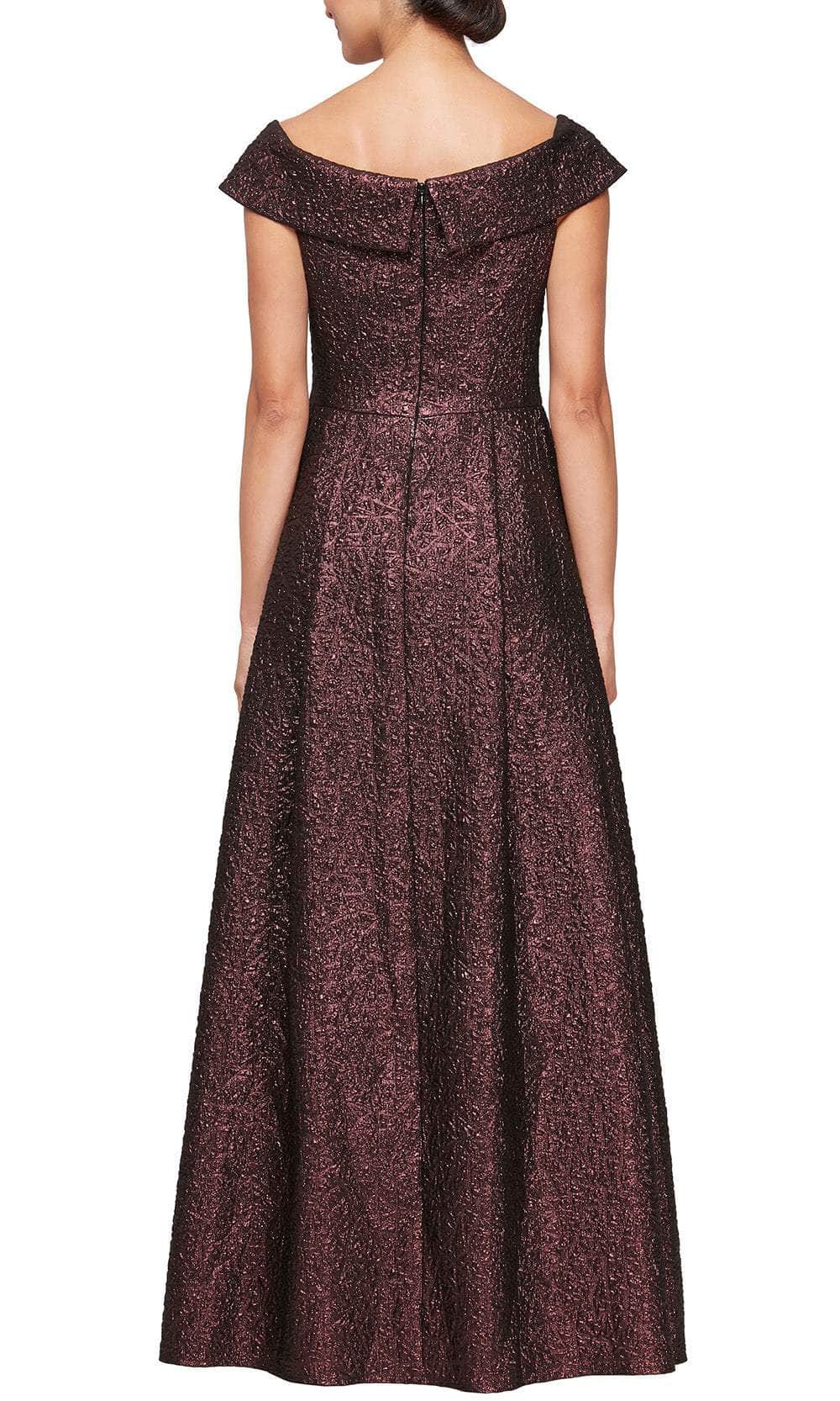 Cap Sleeve Metallic Formal Gown