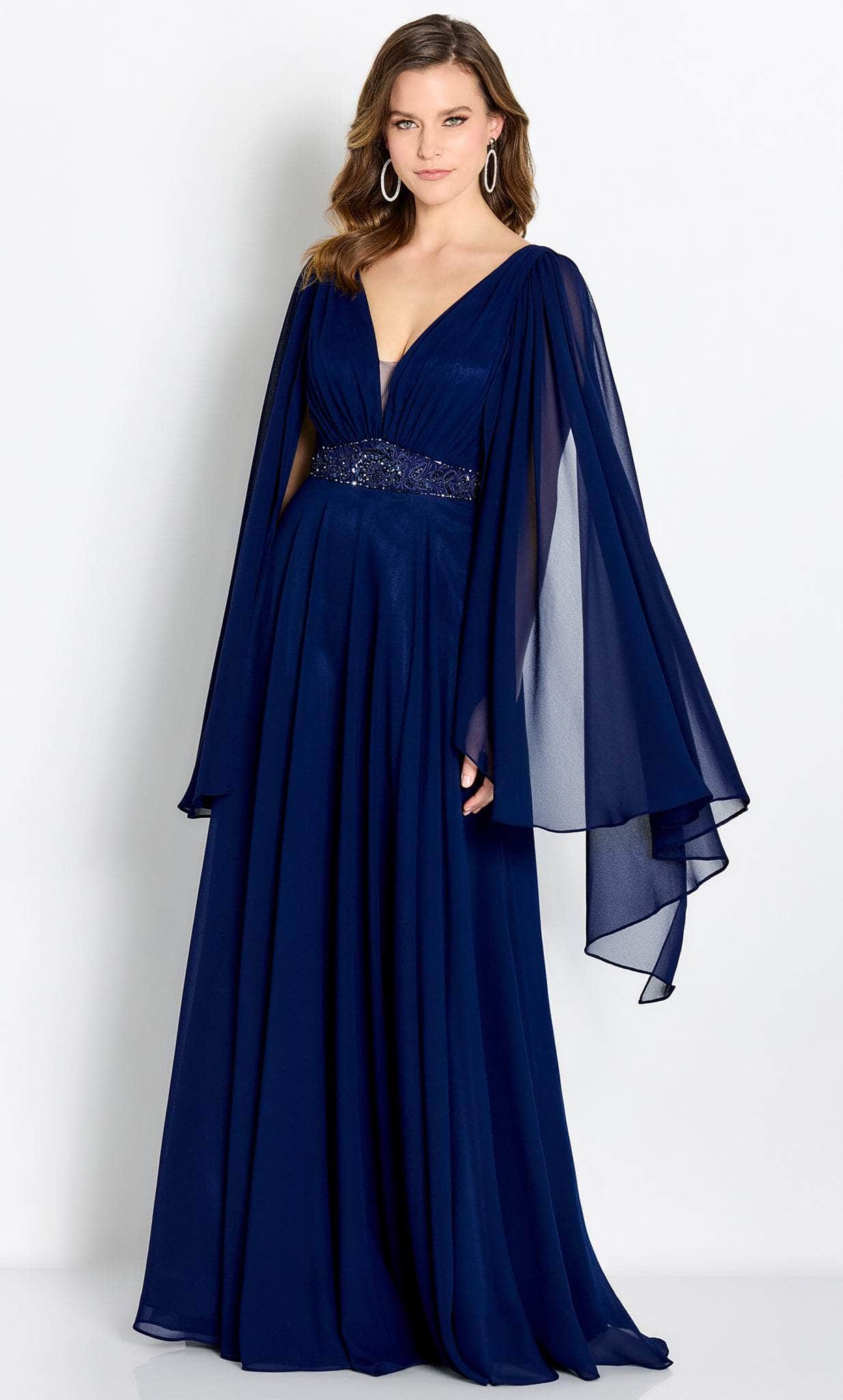 Draped Shoulder Evening Gown