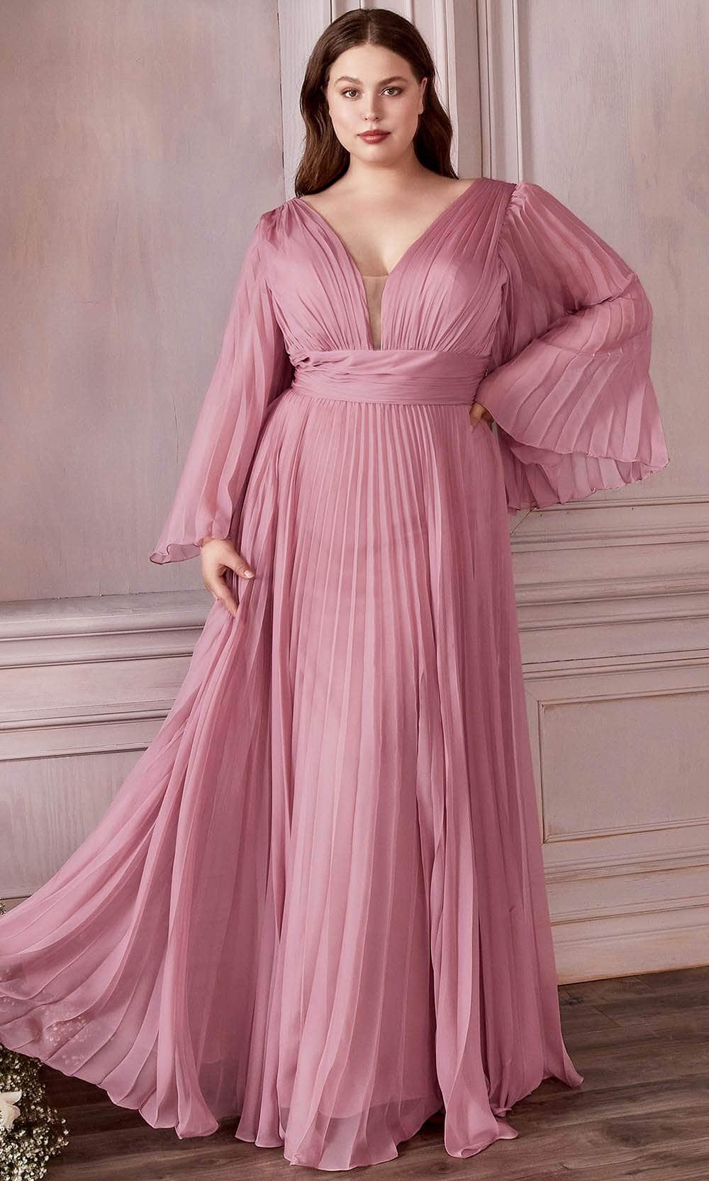 Bell Sleeve Chiffon Gown
