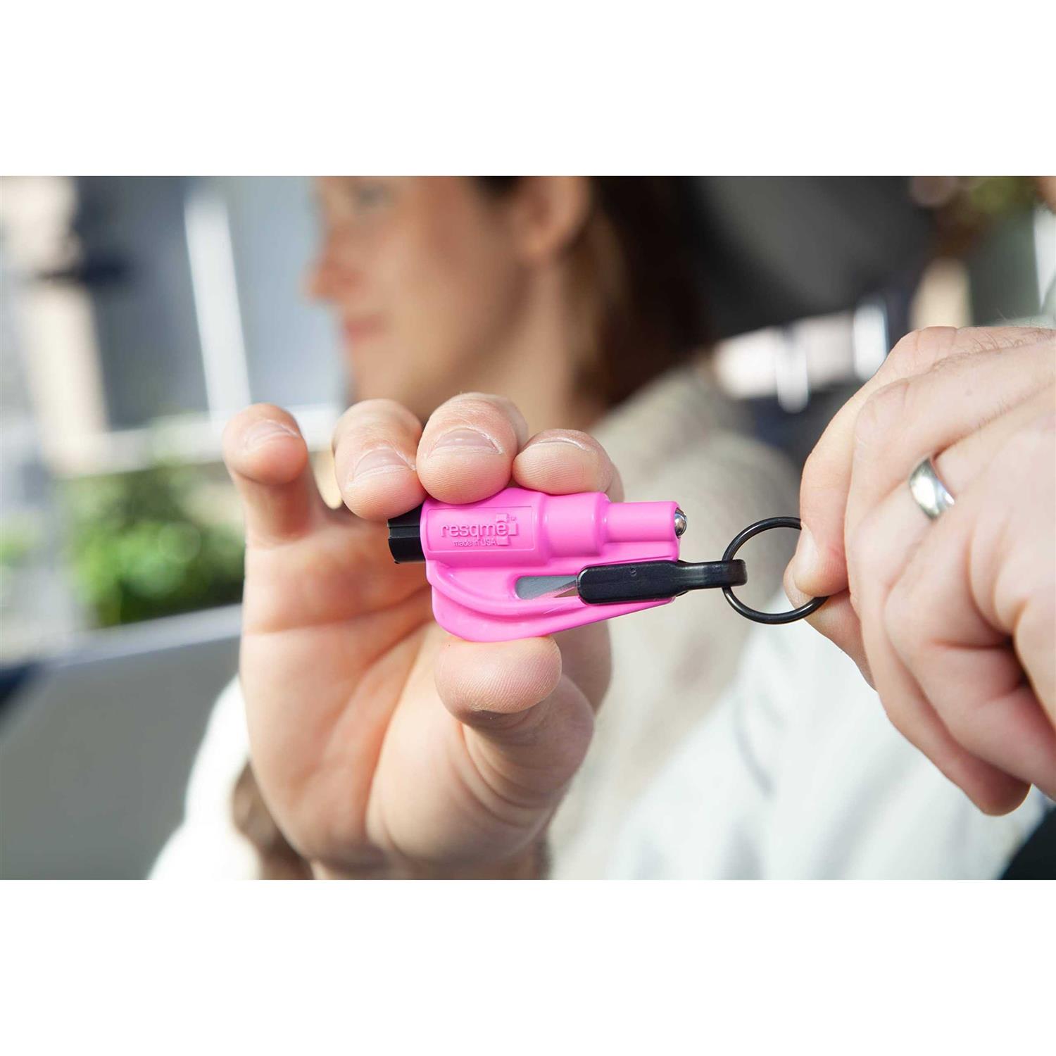 Resqme Original Emergency Keychain Car Escape Tool, 2-in-1 Seatbelt Cutter and Window Breaker