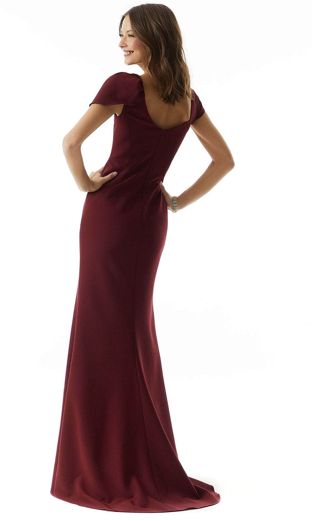 Cap Sleeve Draped Evening Dress