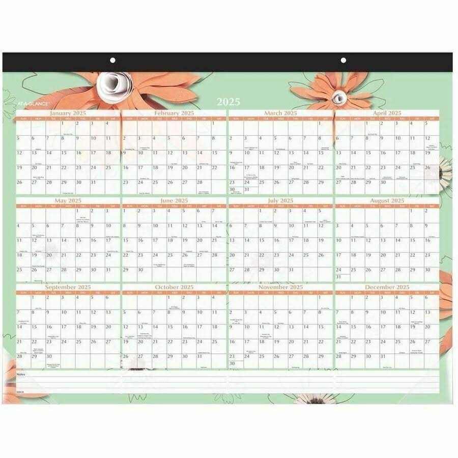 AT-A-GLANCE Paper Flowers Desk Pad
