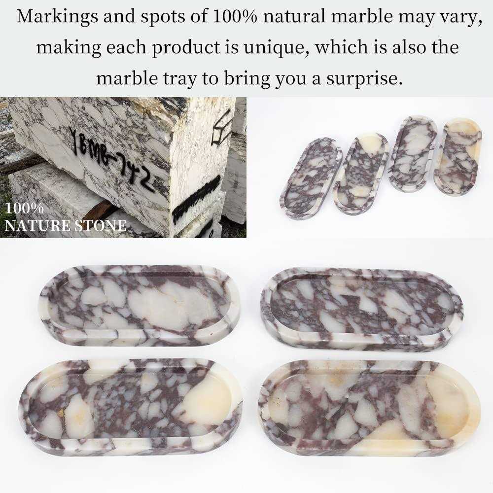 100% Natural Luxury Calaccata Viola Marble Small Hand Towel Tray Holder Organizer for Jewelry