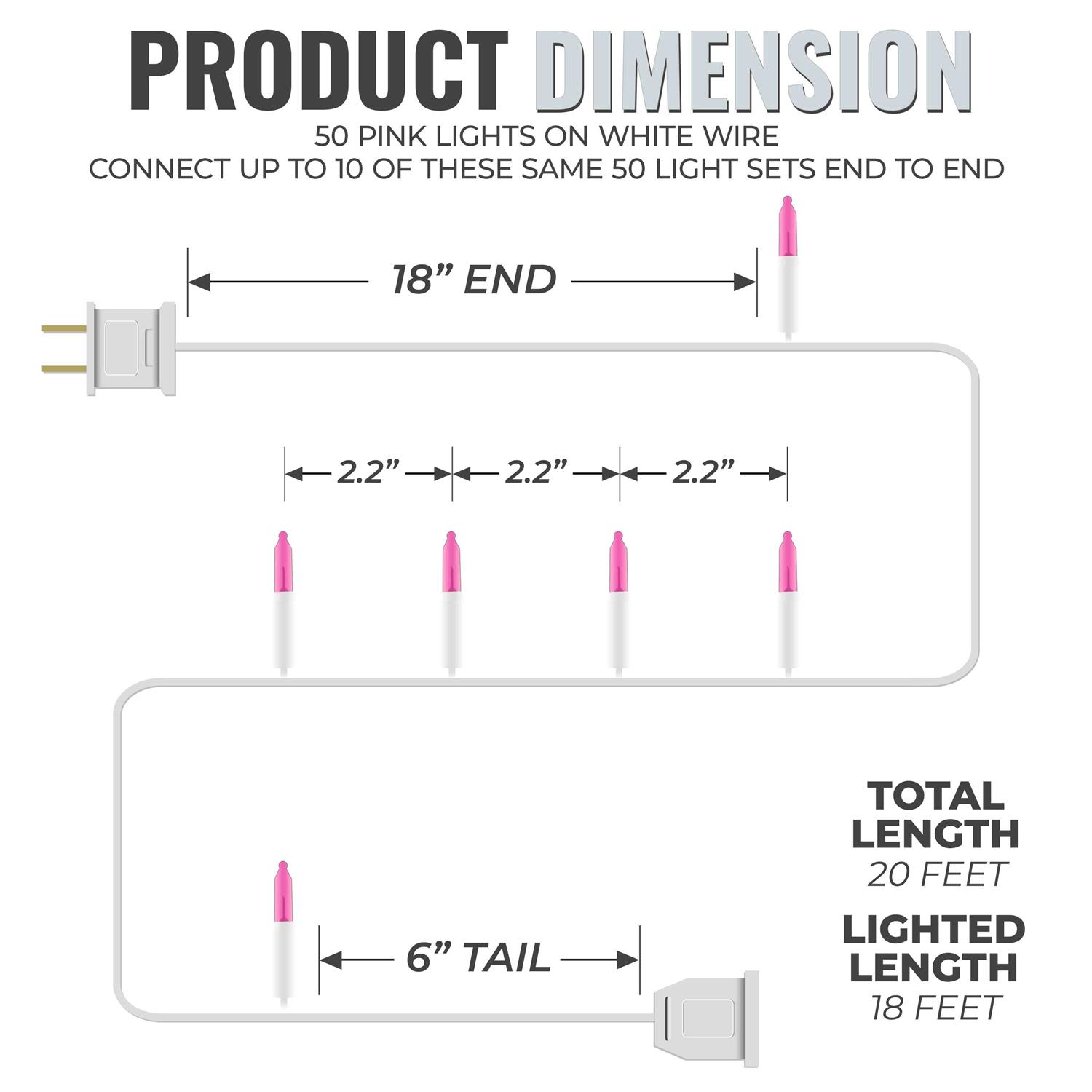 612 Vermont Christmas Lights on a White Wire String, UL Approved Indoor and Outdoor Use