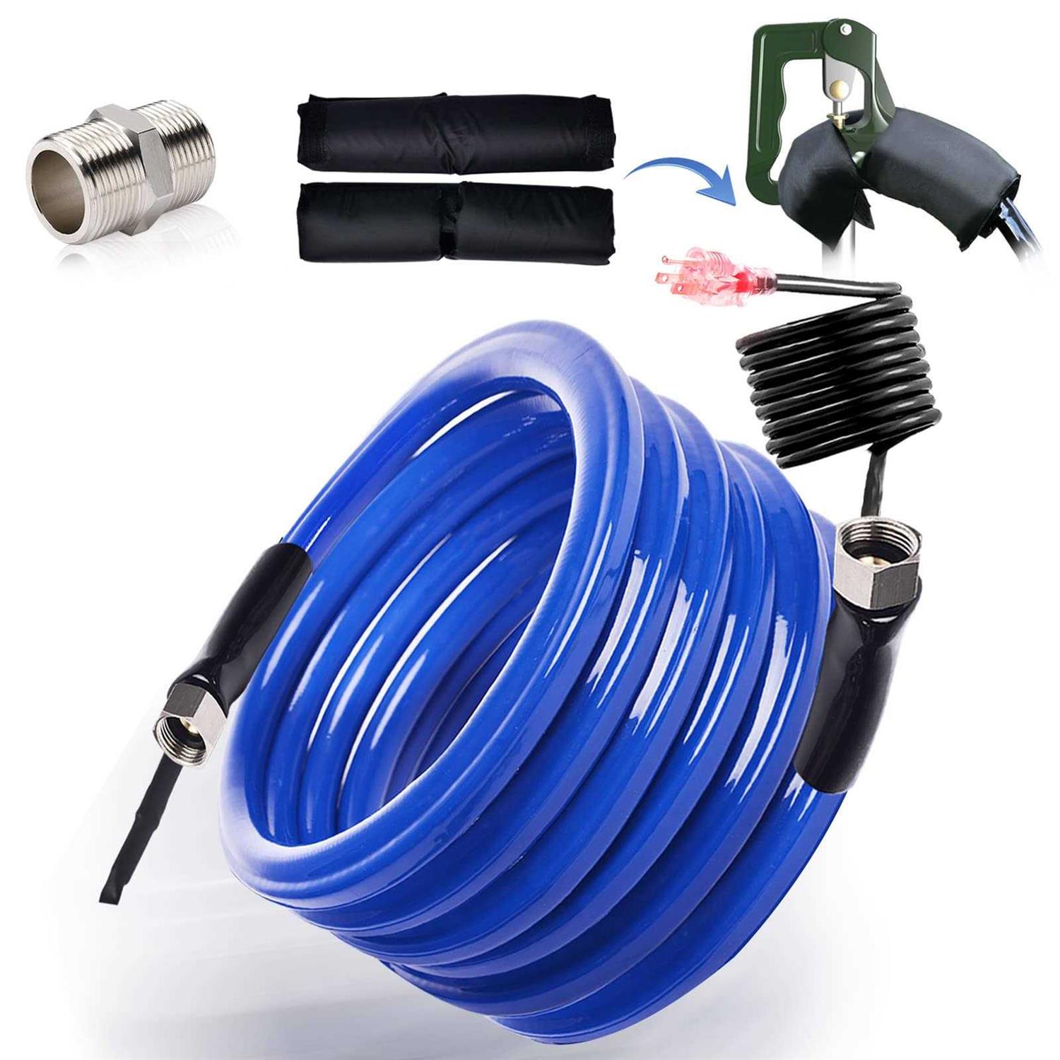Bipeoo 100FT 30FT 50FT Heated Water Hose for Rv,-45 °F Antifreeze Drinking Garden Water Hose with Energy Saving Thermostat,1/2 Inner Diameter Rv