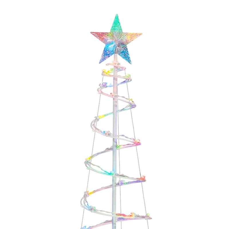 At Home 2-Count Pre-Lit Led Spiral Tree with Multi-Light Random Twinkle