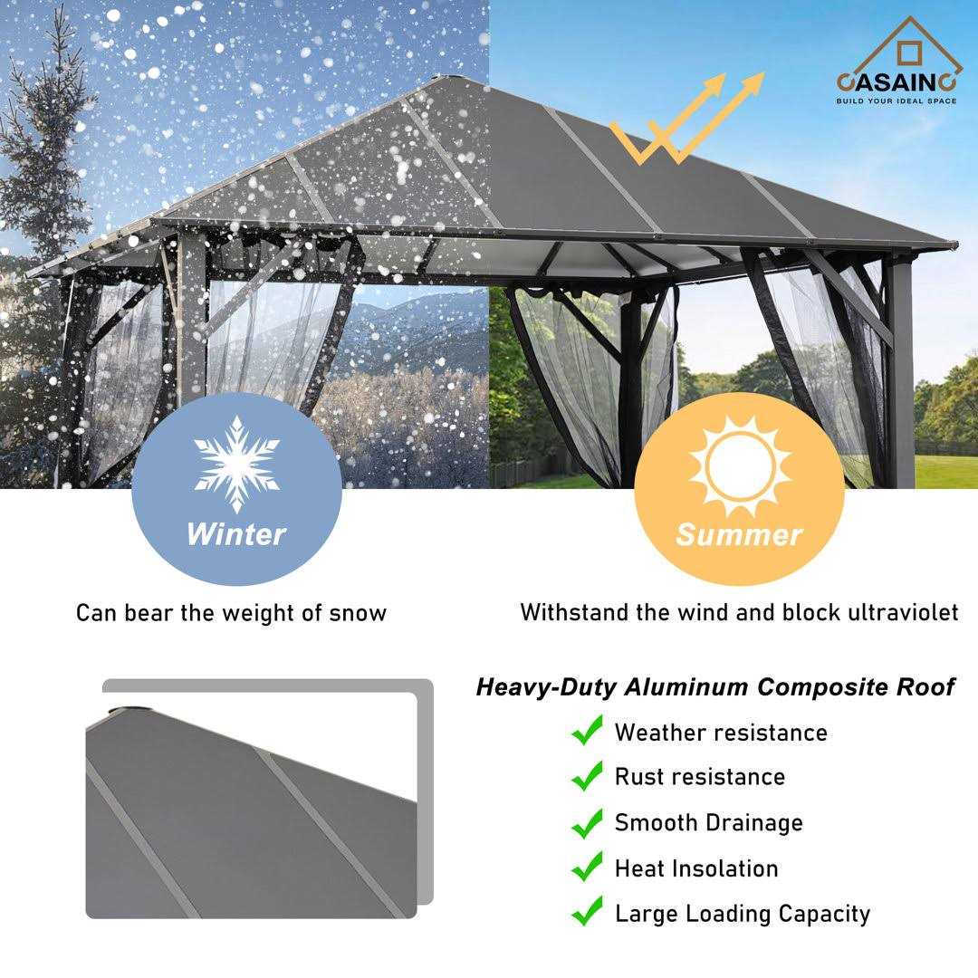 10 ft. W x 10 ft. D Aluminum Patio Gazebo CASAINC WF-SB515A