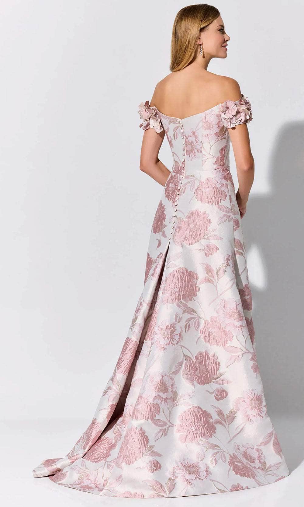 Floral Brocade Evening Dress