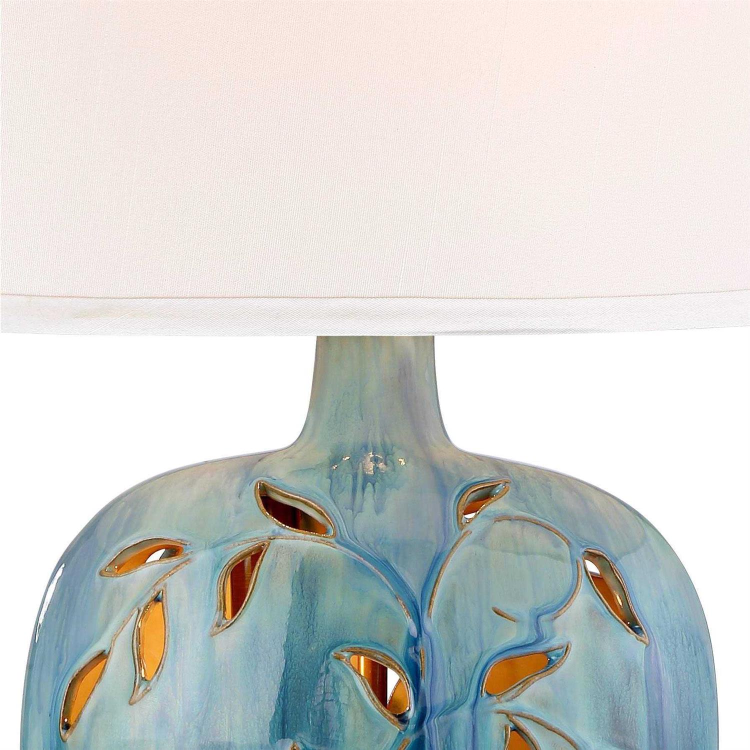 360 Lighting Devan Vines Blue Ceramic Table Lamp
