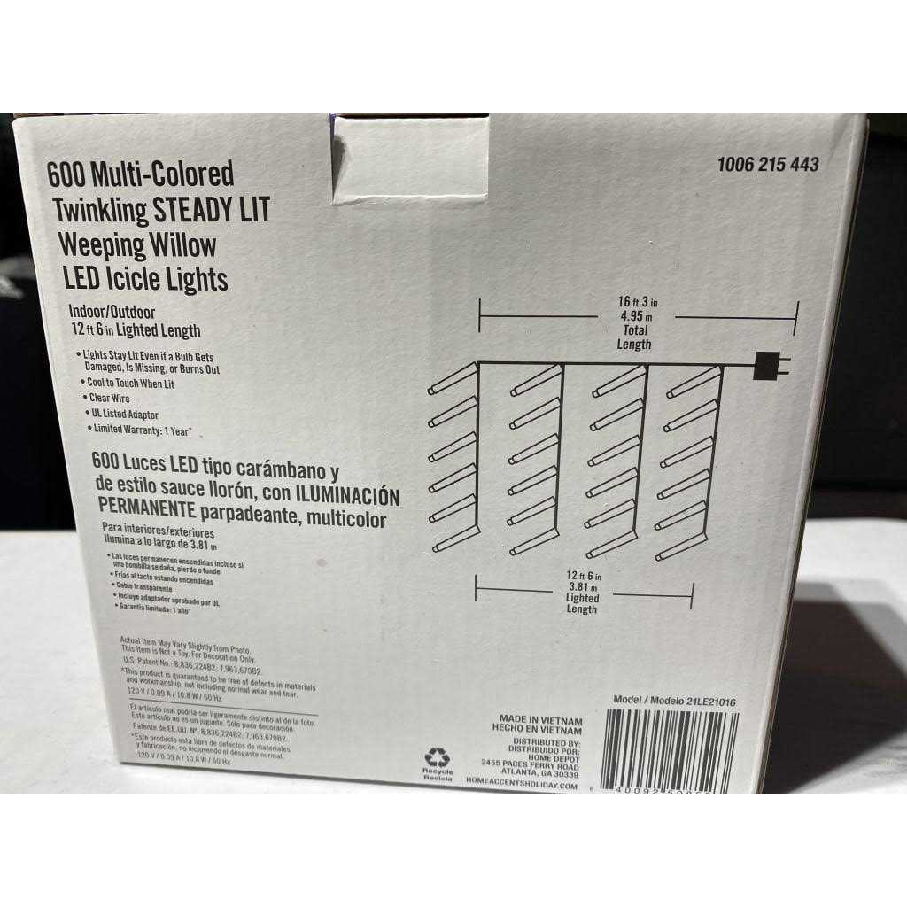 600L Multi LED Weeping Willow Icicle Lights Home Accents Holiday