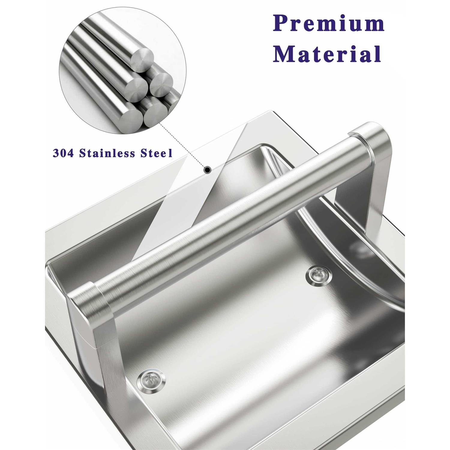 WZKALY Brushed Nickel Recessed Toilet Paper Holder for Regular Rolls,Contemporary Hotel Style Wall Pivoting Toilet Paper Holder