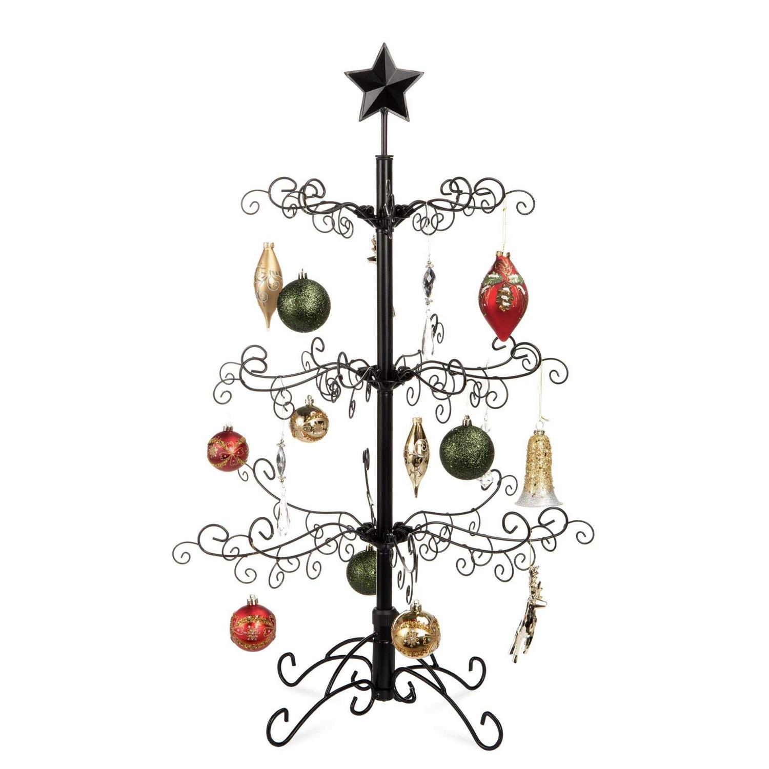 Best Choice Products 3ft Wrought Iron Ornament Display Christmas Tree w/ Easy Assembly