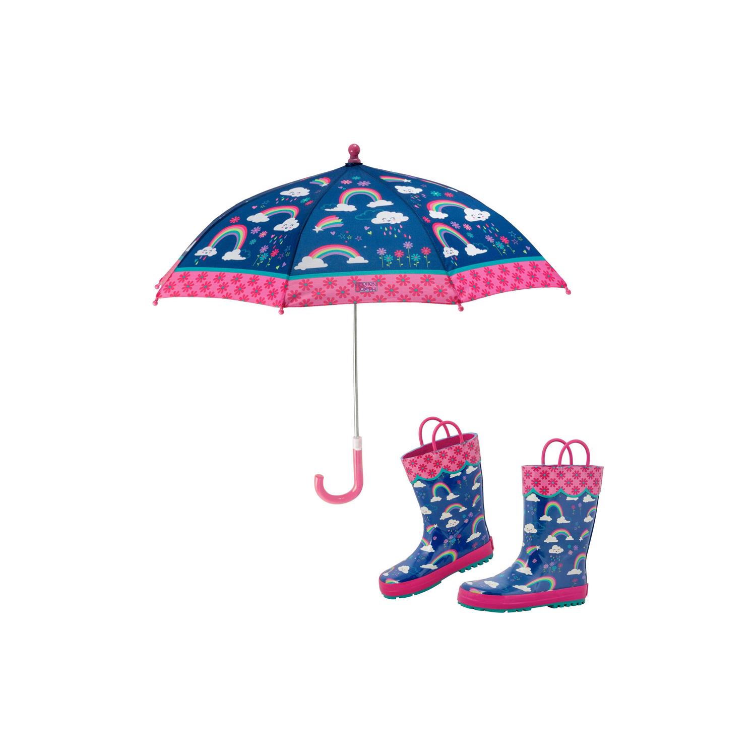 Stephen Joseph Print Rain Boots & Umbrella Set