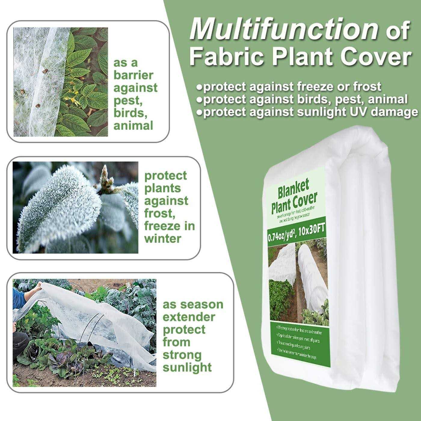Valibe Plant Covers Freeze Protection 10 ft x Floating Row Cover Garden Fabric Plant Cover for Winter Frost / Sun Pest Protection