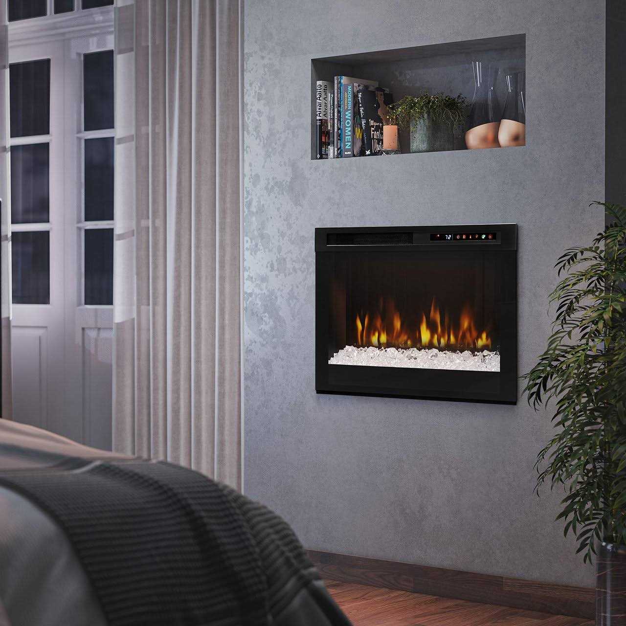 Dimplex 26-in Multi-Fire XHD Pro Plug-in Electric Fireplace with Acrylic Ice & Driftwood