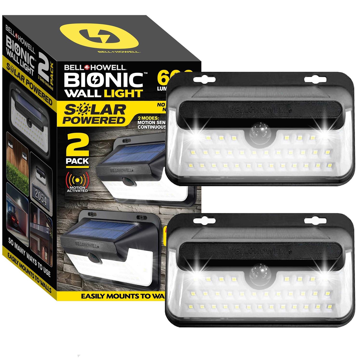 Bell + Howell Bionic Motion Activated Solar LED Wall Lights