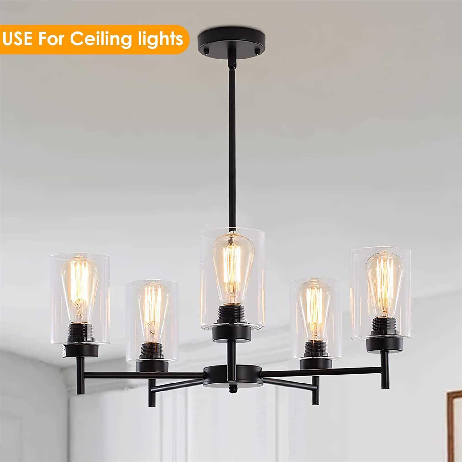 Bdrofn 6 Pack Clear Glass Shades Replacement,5.51in Height,3.94in Diameter,1.65in Fitter,High Transmittance Cylinder Glass Lampshade Replacement