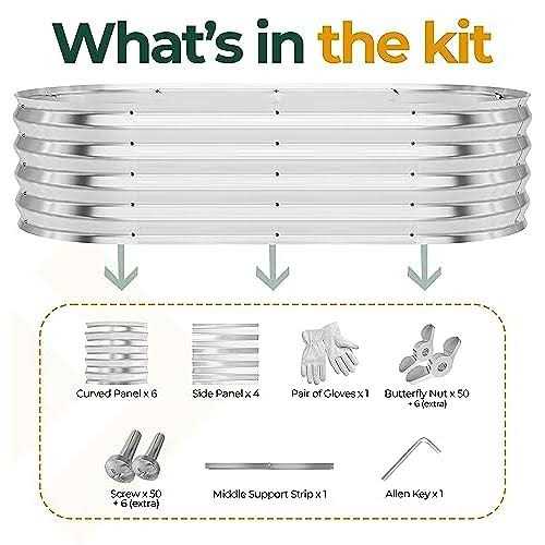 Utopia Home Galvanized Raised Garden Bed 2ft Planter Boxes Outdoor with Easy Assembly
