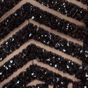 06016 One Shoulder Chevron Sequin After Prom Dress