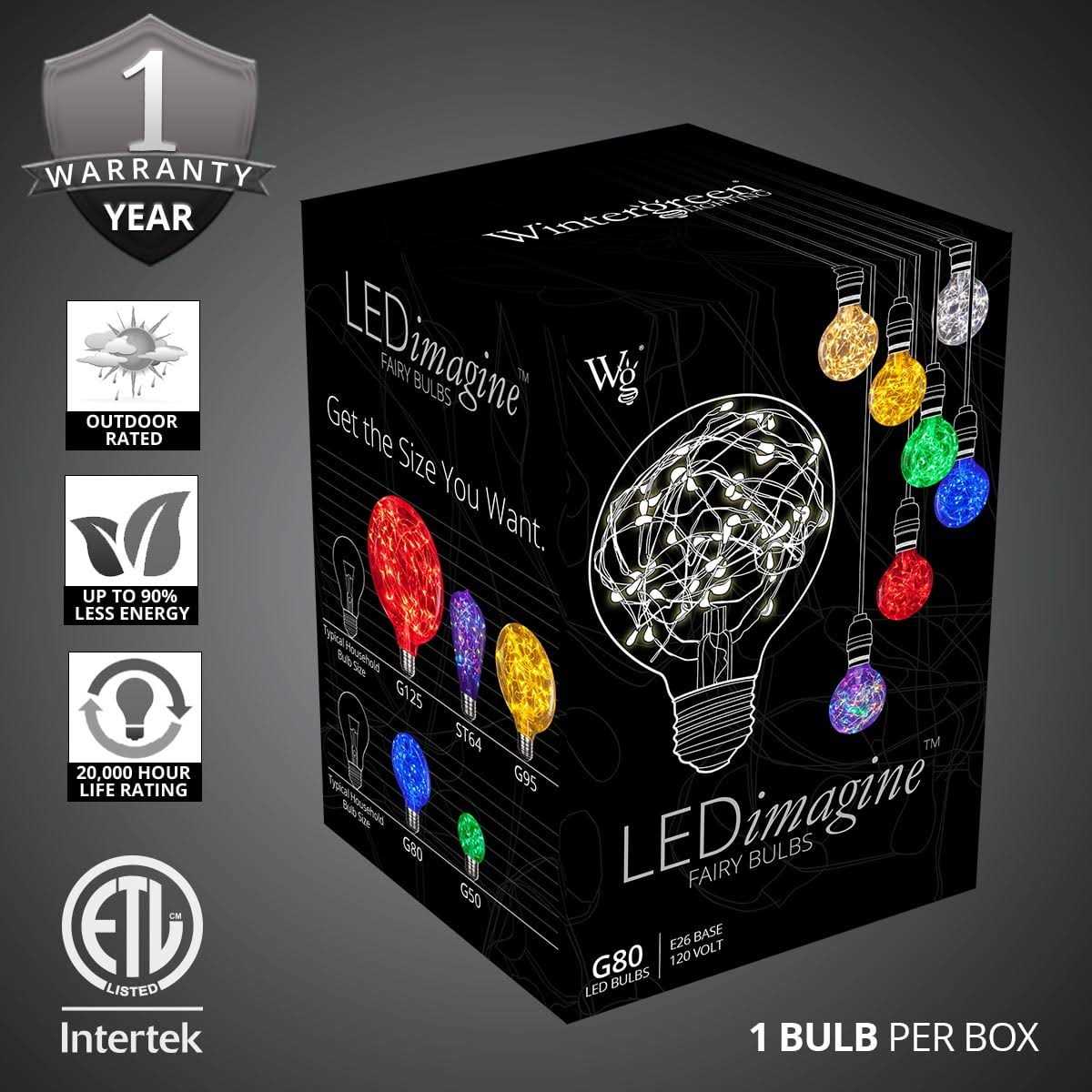 Wintergreen Lighting G95 120V LEDimagine TM Fairy Light Bulb