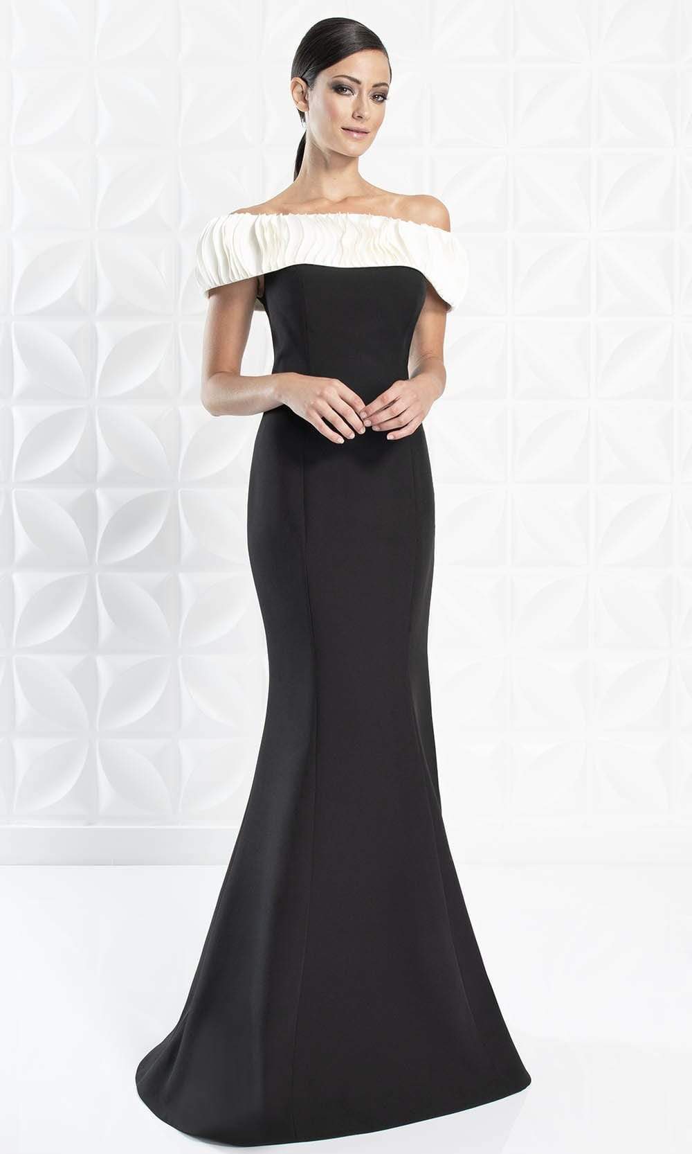 1280 Ruffled Off-Shoulder Trumpet Dress