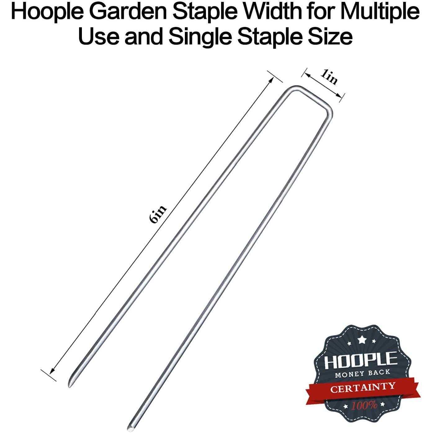 100 Pack 6&” 11 Gauge Heavy Duty U-Shaped Securing Stakes Pins Garden Stakes Pins-Sod Fence Staples for Anchoring Weed Barrier and Landscape Fabric