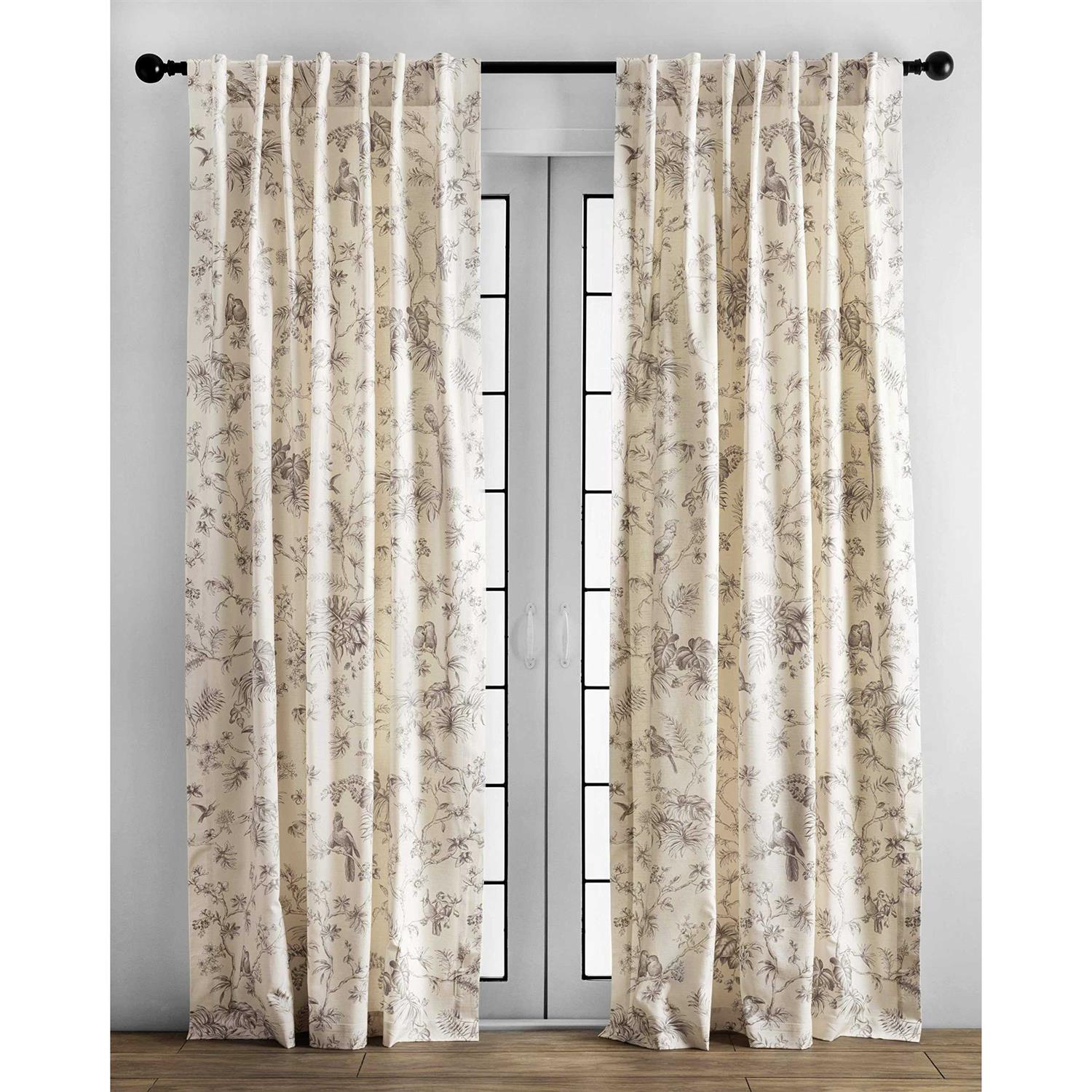 100% Cotton Toile Semi-Sheer Rod Pocket Single Curtain Panel Maison d’ Hermine Curtain