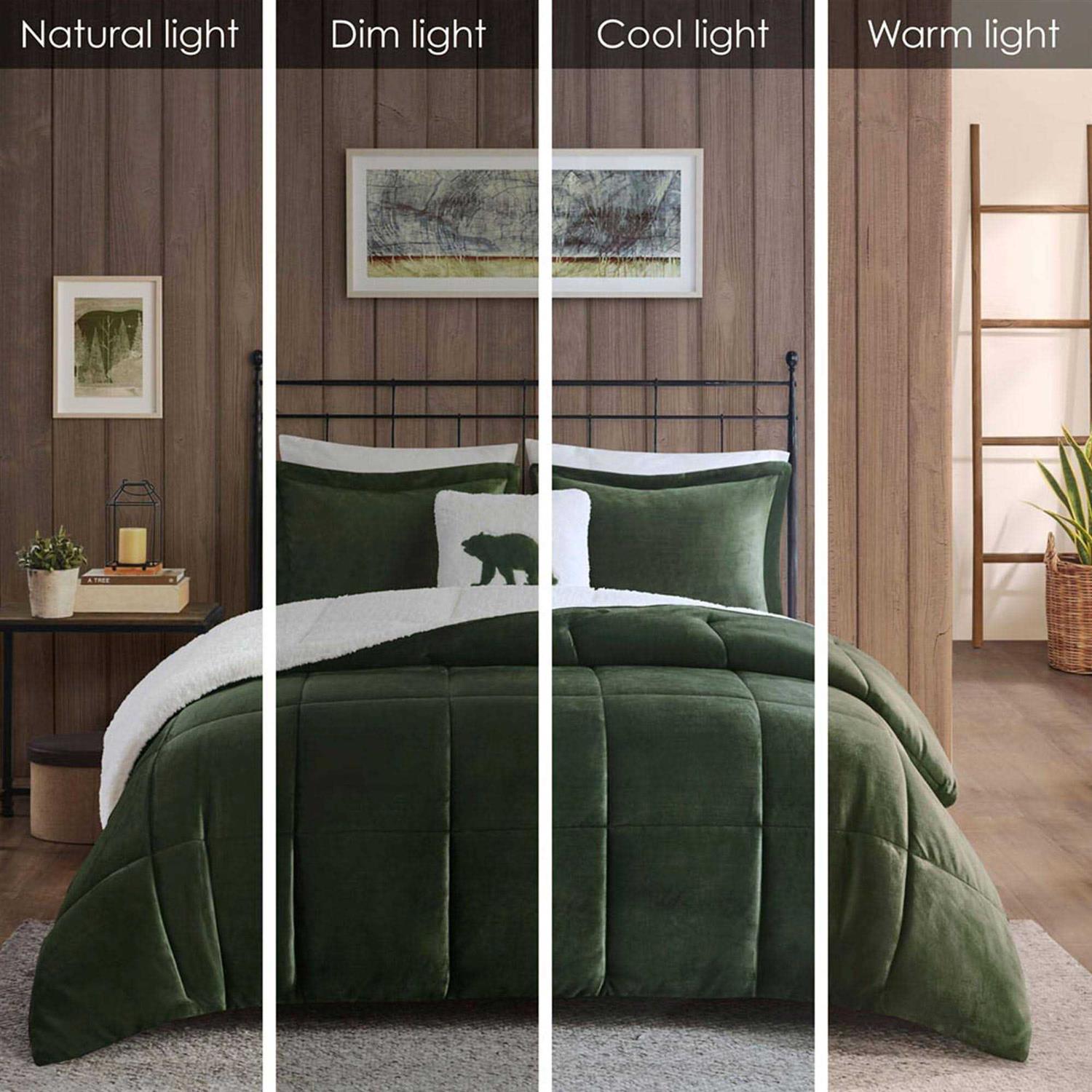 Alton Plush to Sherpa Down Alternative Comforter Set Woolrich