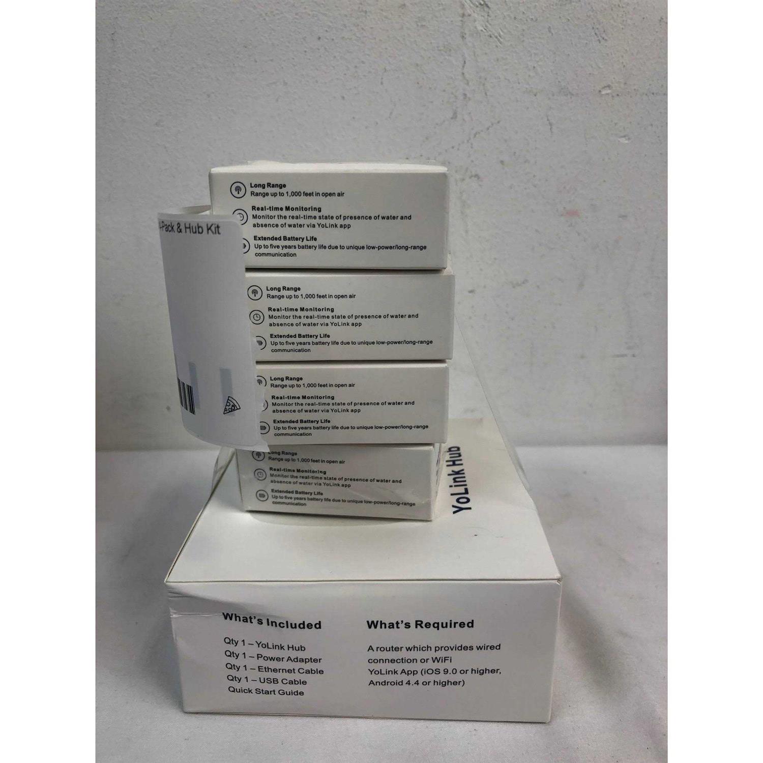 Yolink Smart Home Starter Kit Hub & Water Leak Sensor 4-Pack