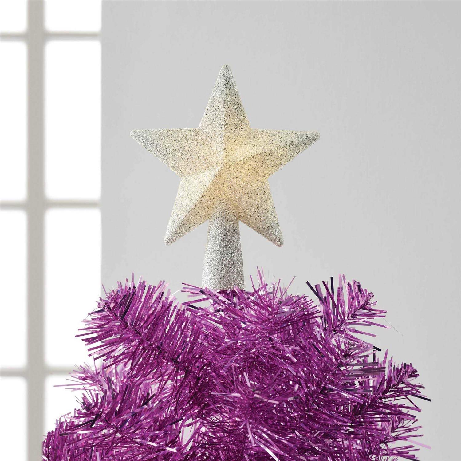 Wondershop Glitter Mini Christmas Tree Topper with Separate battery pack Lead in Wire