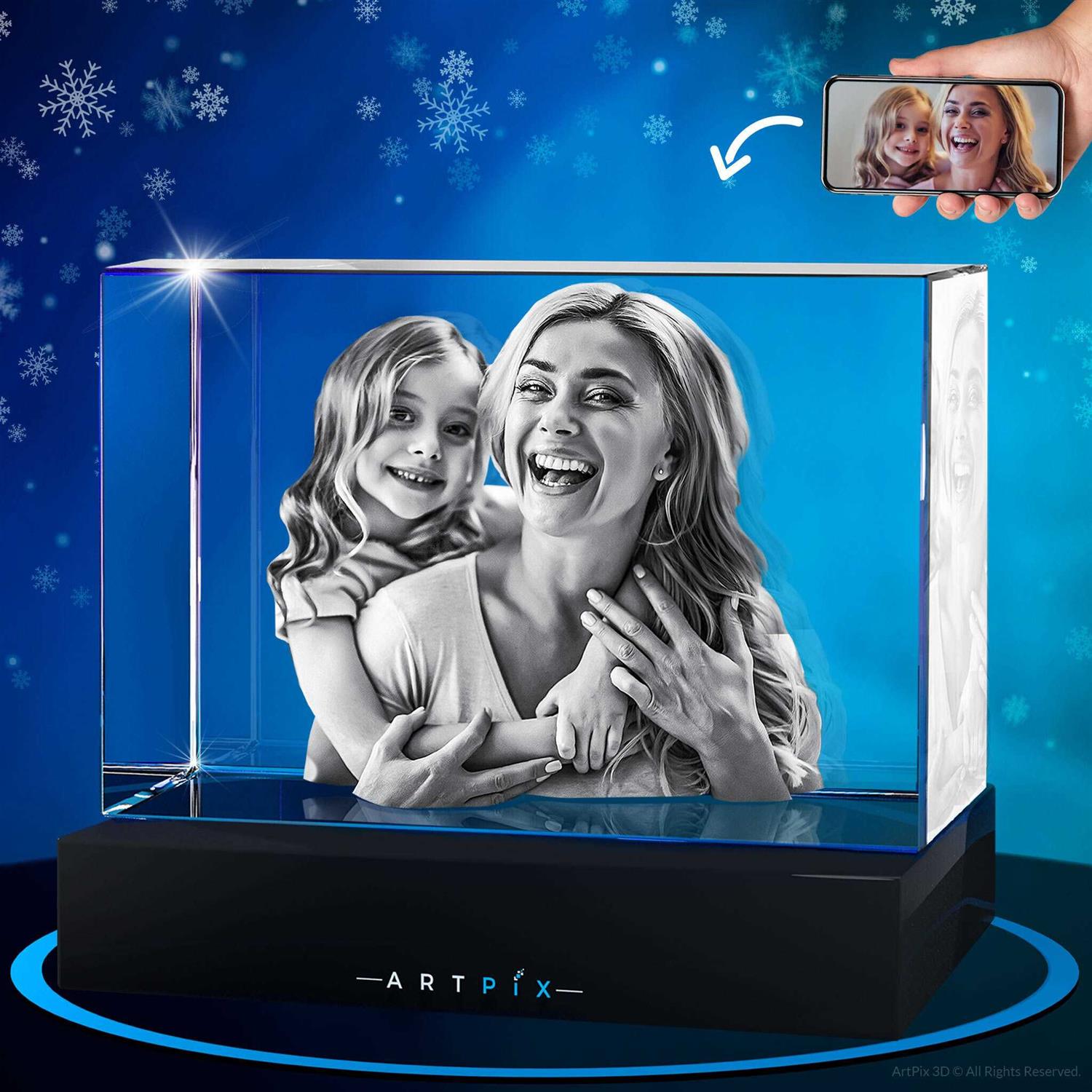 3D Crystal Photo Personalized Gift Rectangle ArtPix 3D Men Gifts
