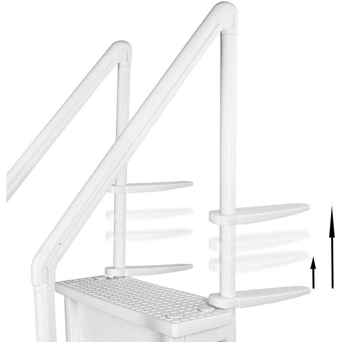 Xtremepowerus 32 inch Safety Step Above Ground Swimming Pool Ladder /w Handle Slip