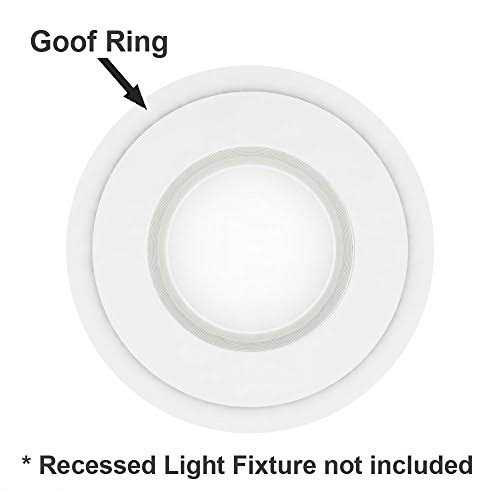 USGL 5 Pack Gloss White Goof Trim Ring for 8 Inch Recessed Can Lighting Down Light