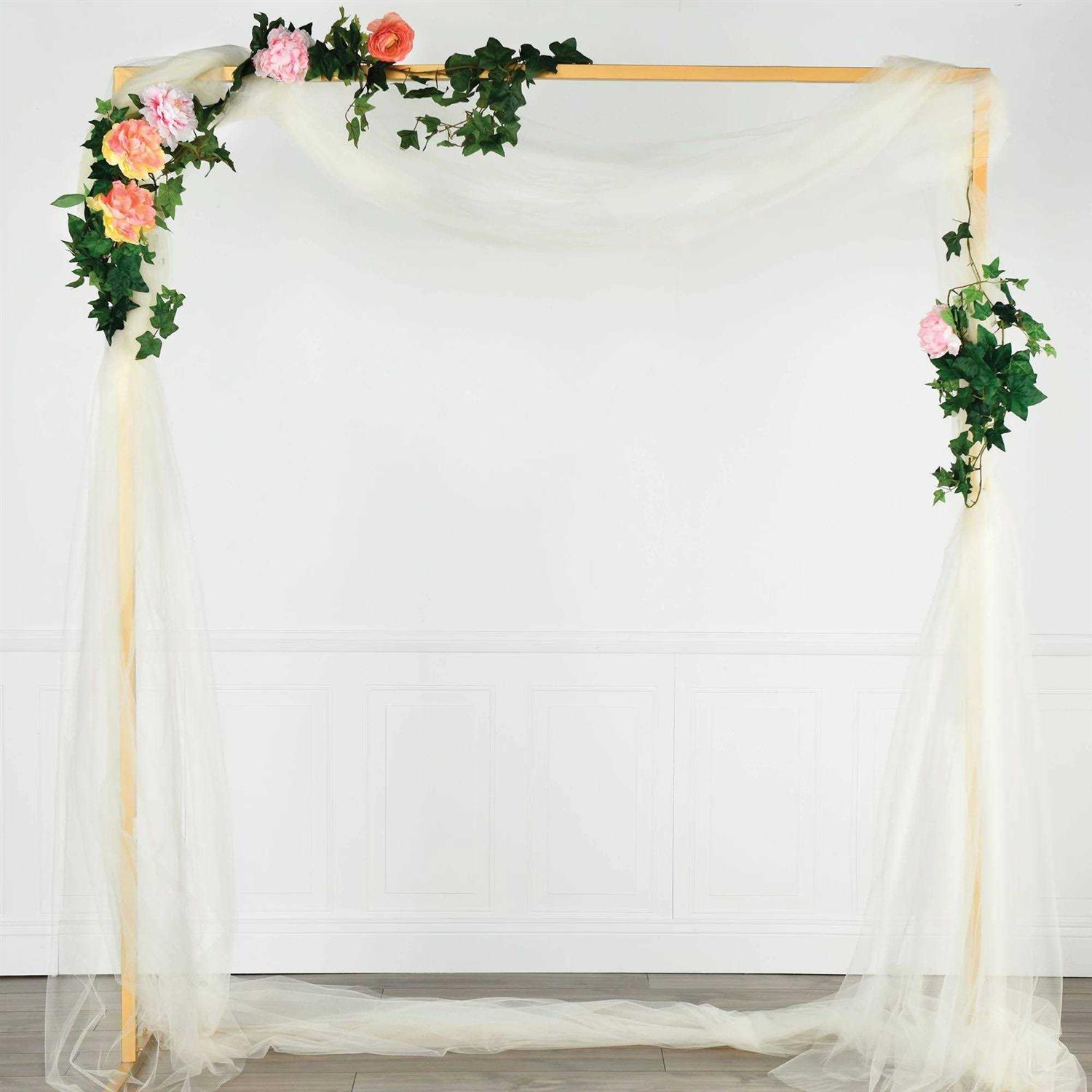 7′ x 6′ Gold Metal Rectangular Wedding Arch