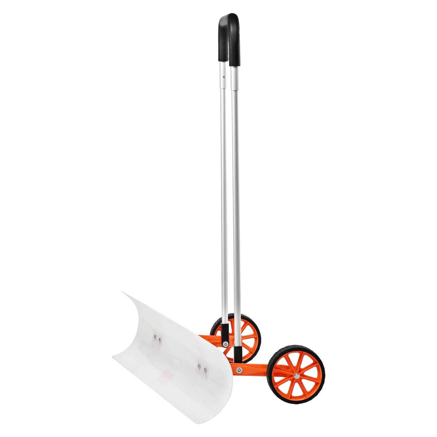 VEVOR Snow Shovel with Wheels for Driveway 37 inch Bi-Directional Heavy Duty Rolling Snow Pusher