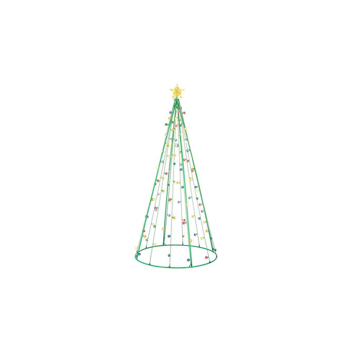 Winter Wonder Lane Pre-Lit Cone Tree Outdoor Decor Green & Multi