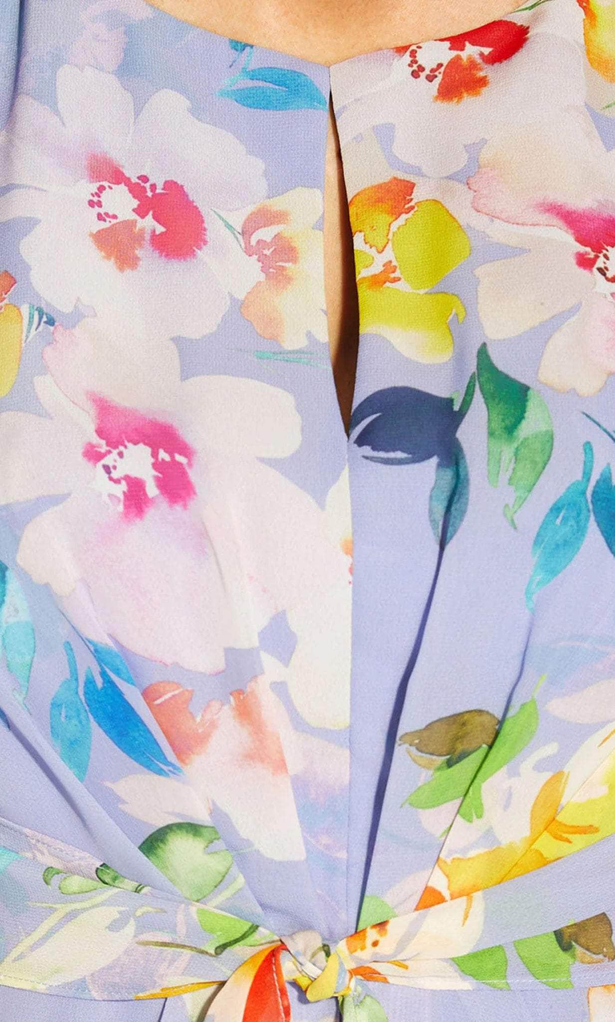 Flutter Sleeve Floral Long Dress