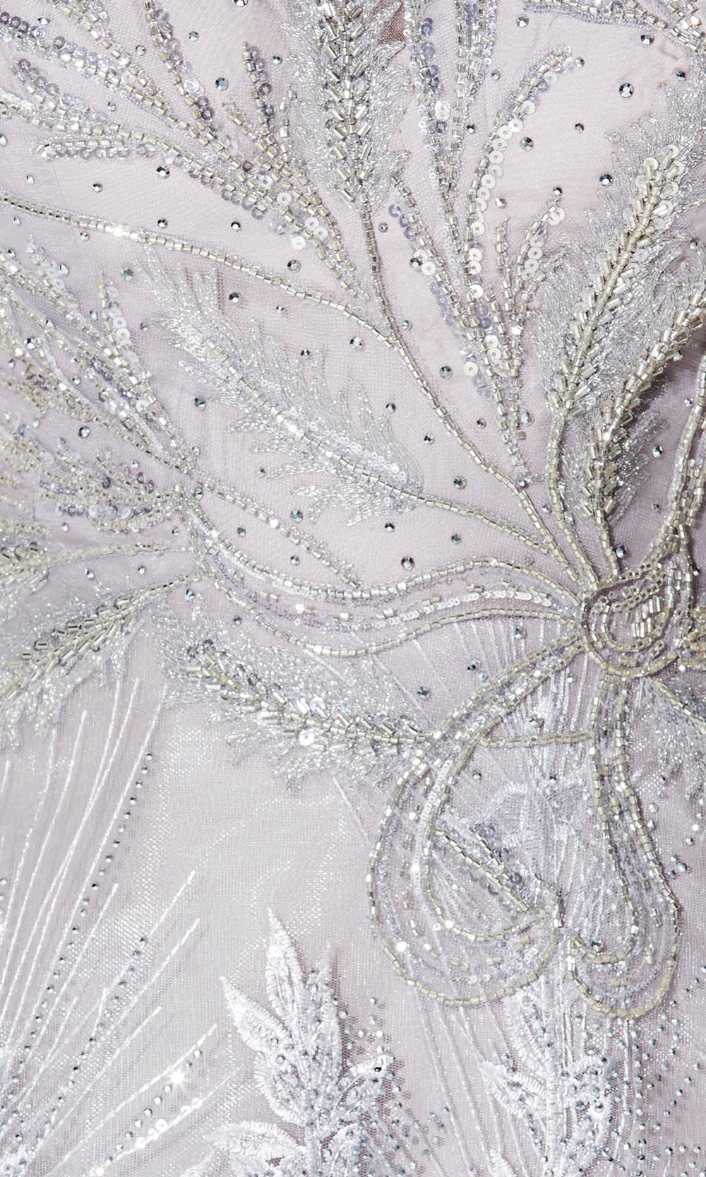 Embroidered Tulle Evening Gown