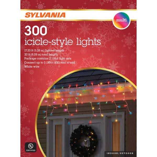 Sylvania 300 Light Multi-Colored Icicle-Style Light Set