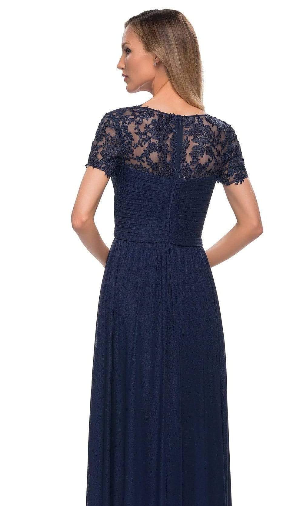 29772 V-Neck Ruched Evening Dress