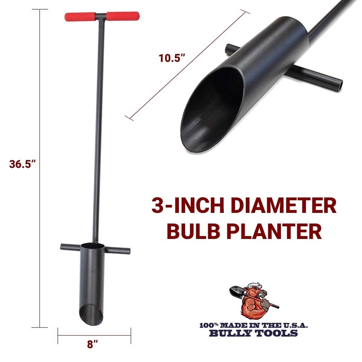 Bully Tools 3-Inch Diameter Bulb Planter Steel T-Style Handle 92302