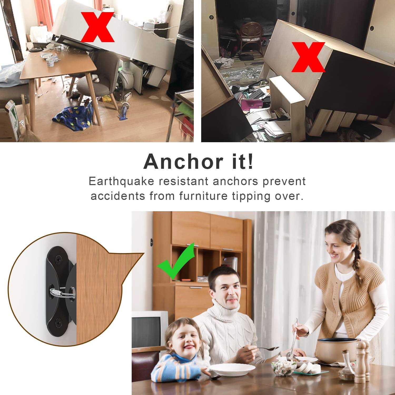 Furniture Anchors Anti Tip Furniture Straps for Baby Proofing