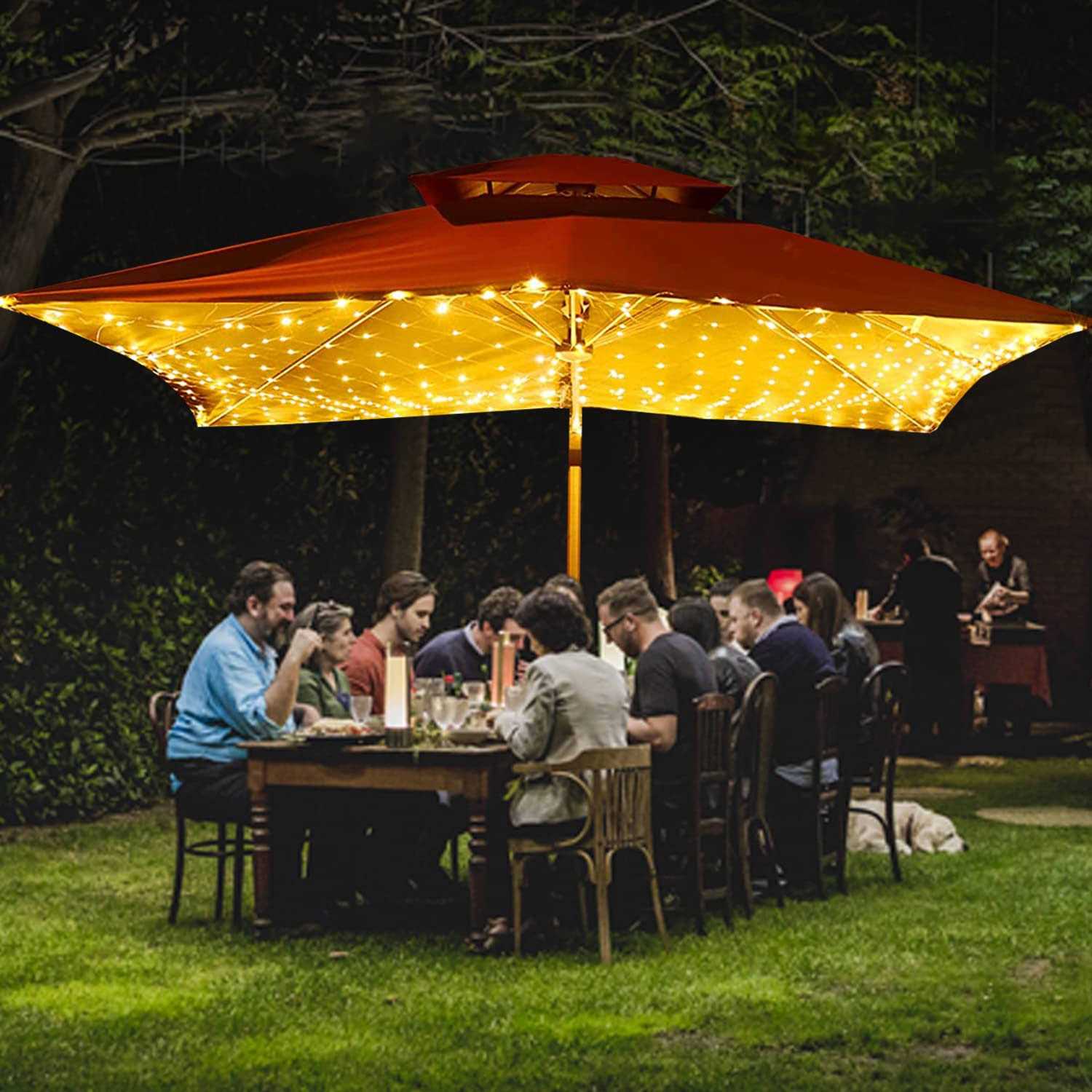 Anycosy 480 LED Gazebo Net Light 10ft x10ft Mesh Curtain Lights Outdoor Waterproof