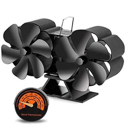 Xmasneed Wood Stove Fan Heat Powered 8 Blade Wood Burning Stove Fan for Buddy Heater